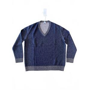 NEW MASSIMO ALBA men's jeff v-neck sweater in blue